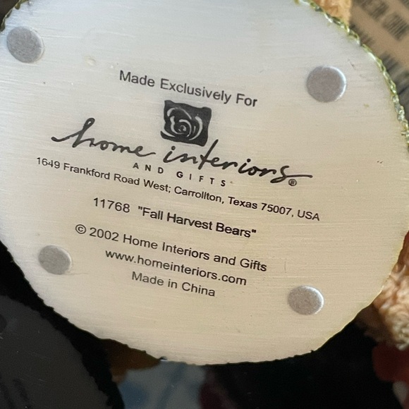 New Fall harvest bears set of three from home interiors and gifts resin - Picture 6 of 7